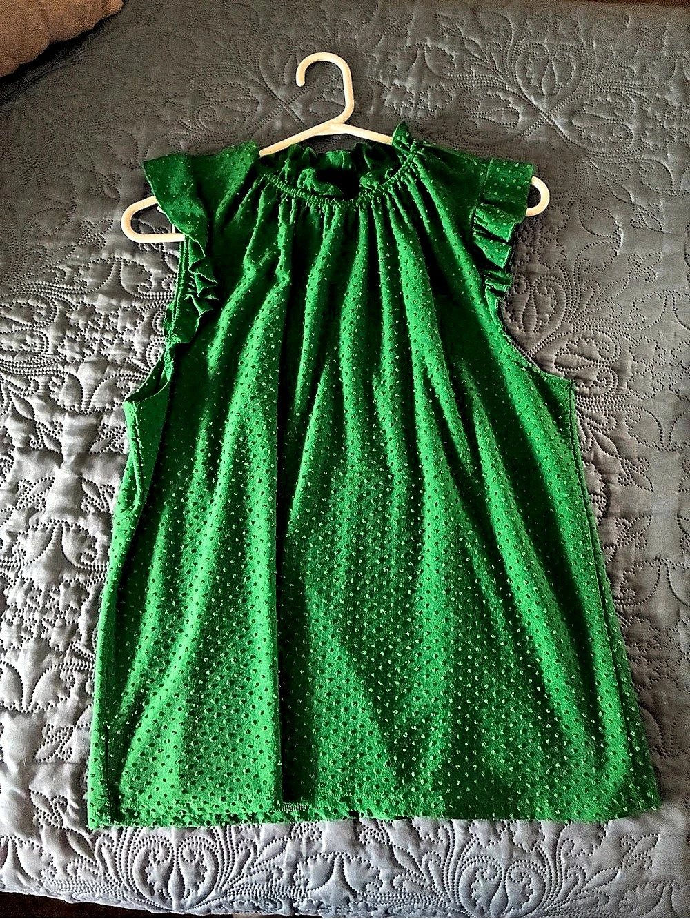 Green Polka Dot Blouse